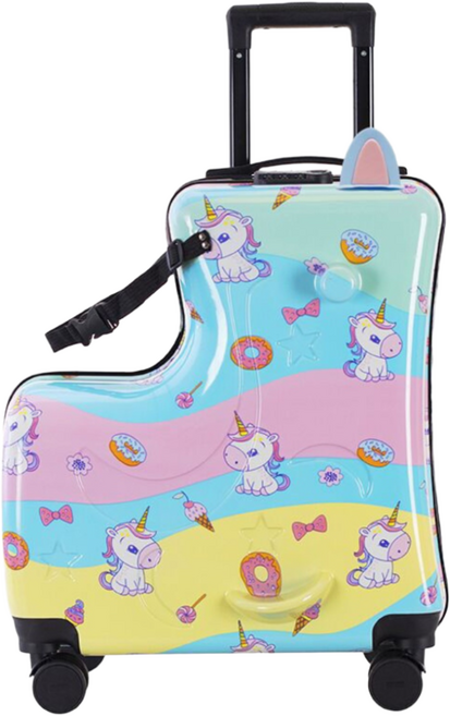 22인치여행 놀이친구 라이디캐리어 아동용 라이딩 캐리어6세 어린이가 탑승하기에 적합하다