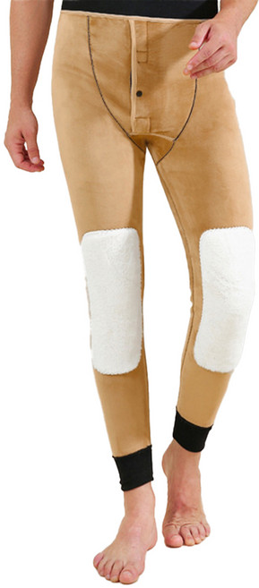 SUBUTAI 남성 겨울 시베리아 밍크 융털 레깅스 타이즈