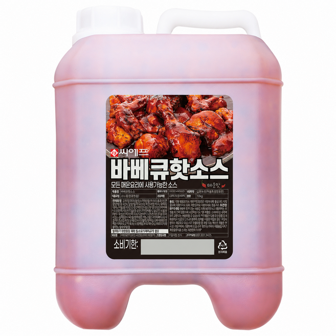 쿡팩토리 (씨에프) 바베큐 핫소스 매운맛 (대용량10kg ) 닭도리탕 닭가슴살 만능 소스, 10kg, 1개