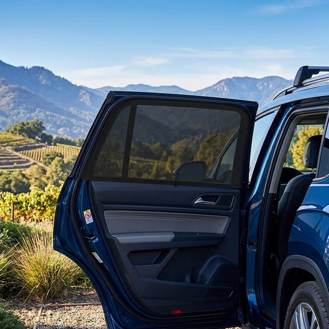 차량용 햇빛가리개 모기장 자동차 방충망 커튼, 블랙메쉬