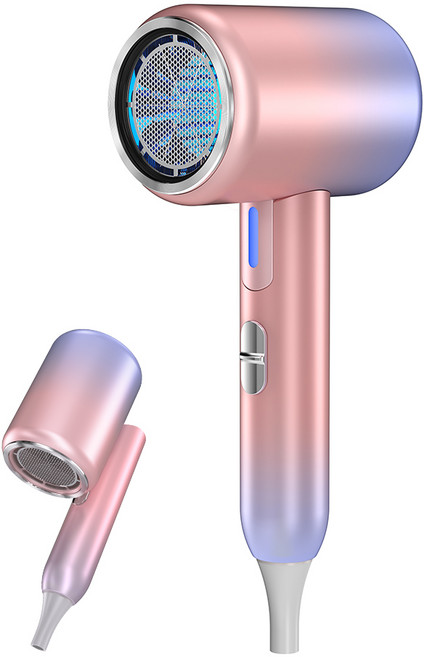 SAMSEA 접이식 여행용 가정용 고출력 헤어드라이어 1900W, 그라데이션 핑크, SQD-02
