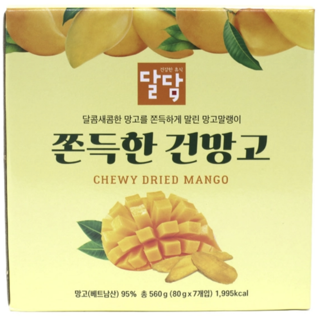 코스트코 건망고 달담 쫀득한 80g 7개 말린망고 어린이 간식 말랭이, 1박스