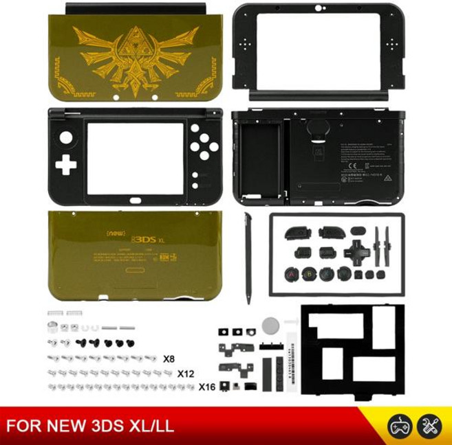 닌텐도 스위치 oled 캐릭터 칩 조이콘 케이스 파우치 굿즈 Nintend 3DS XL/LL 게임 콘솔 하우징 쉘 커버 용 새 9 색 교체 액세서리 풀 세트, [04] 은, 1개