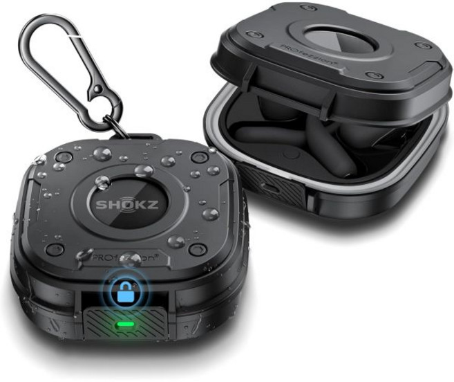 Shokz OpenFit 2 케이스 커버용 PROfezzion 오픈 이어 헤드폰용 전체 커버리지 및 안전한 잠금 래치가 있는 견고한 하드 쉘 케이스(OpenFit 2+ 1, PROfezzion 샥즈 오픈핏 2 케이스 커버 풀 커