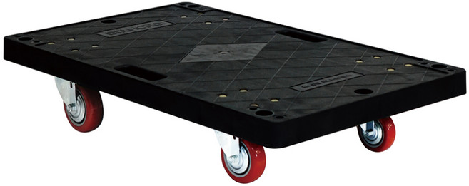 손잡이 없는 달리 구르마 대차 적색 바퀴 운반용 카트 중형 블랙 적색 760x460, 1개
