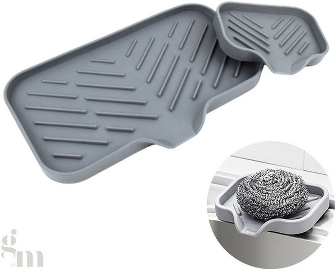 초록마켓 실리콘 물빠짐 수세미 거치대 수세미건조대, 대