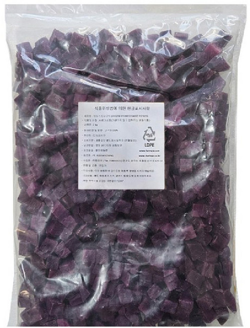 냉동 스팀고구마 자색 15MM다이스, 1개, 2kg