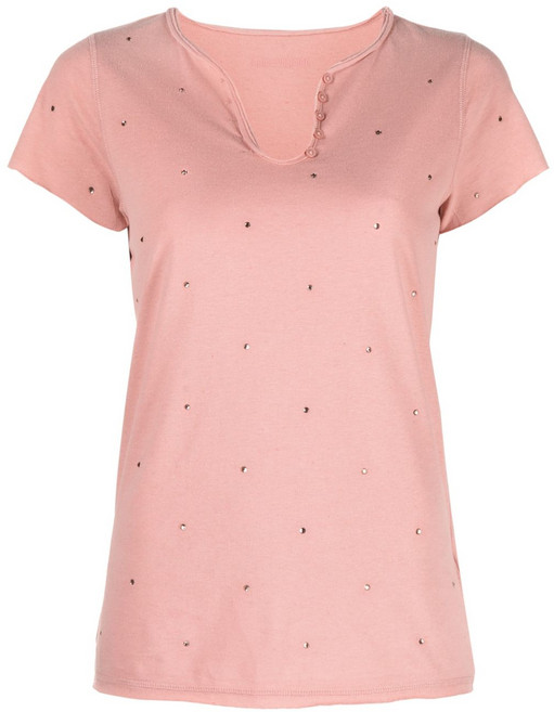 쟈딕앤볼테르 라인스톤 장식 헨리 넥 티셔츠