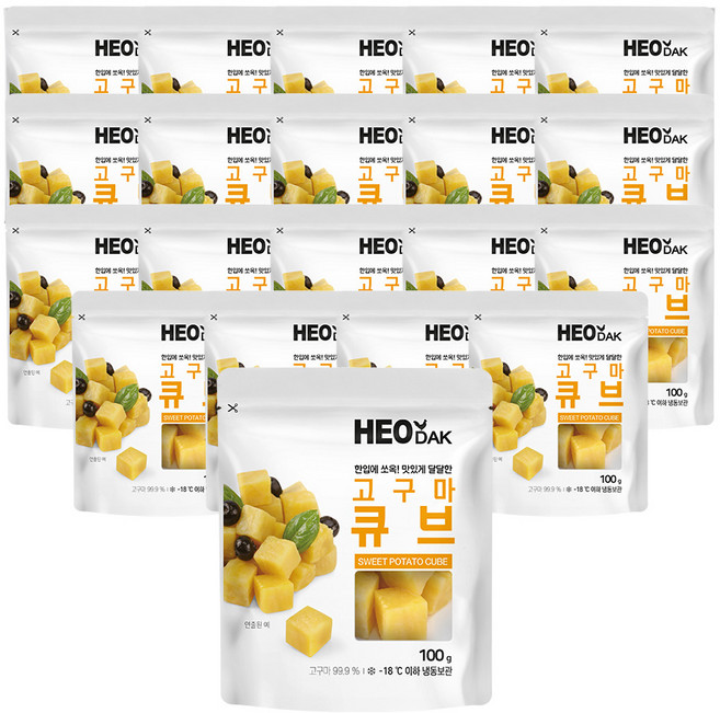 허닭 아이스 고구마 큐브, 100g, 20개