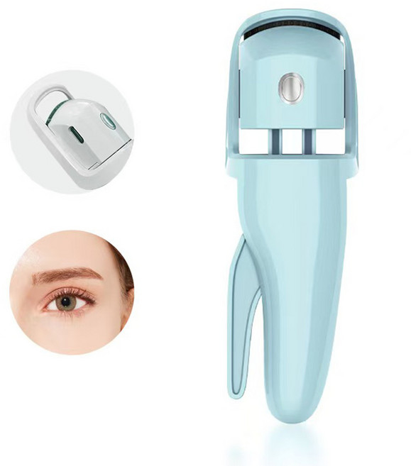 휴대용 속눈썹불고데기 3단 온도조절 실리콘 충전식 볼륨 컬링 눈썹 고대기, 파란색
