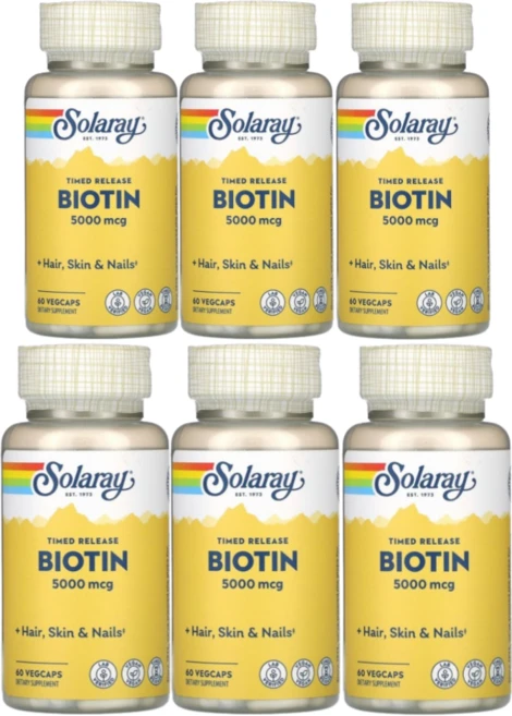 쏠라레이 비오틴 5000mcg 60 베지 캡, 6개, 60정 - 쿠팡