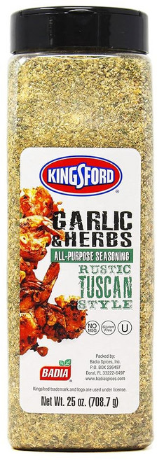 킹스포드 마늘 & 허브 다용도 조미료 요리 그릴 및 마리네이드를 위한 25온스 u2013 러스틱 토스카나 스타일, 1개