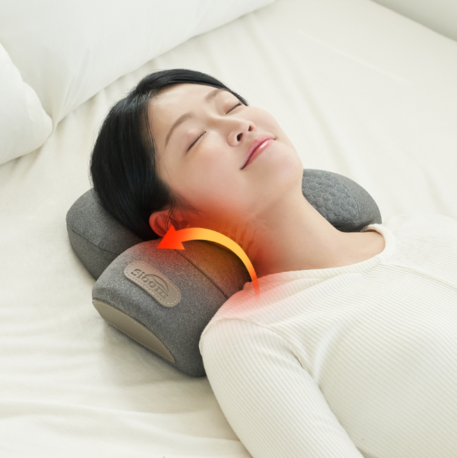 슬룸 정품 슬룸 목베개 플러스 에어리프팅 온열 경추 마사지 베개, 1개, SL24EQ09