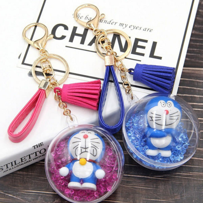 수정구 도라몽 태슬 키링 열쇠고리 키홀더, 레드, 1개