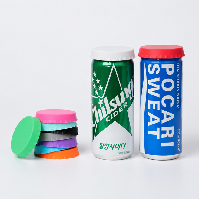 실리콘 캔커버 5.2cm 10종세트 슬림캔 전용 캔뚜껑