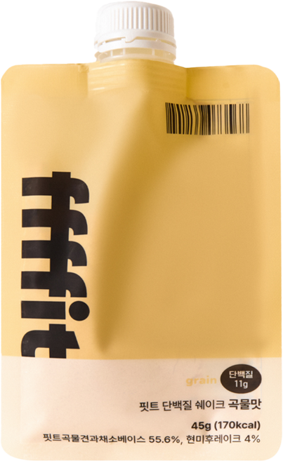 핏트 단백질 쉐이크 파우치 (곡물맛) 일주일분, 1박스, 45g