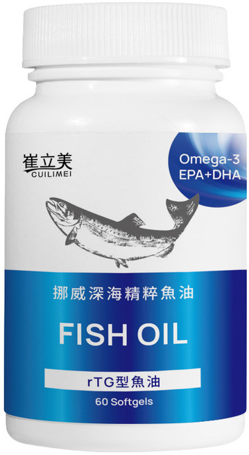 崔立美 挪威深海精粹魚油 Omega-3 EPA+DHA rTG型 60粒, 1套, 60顆