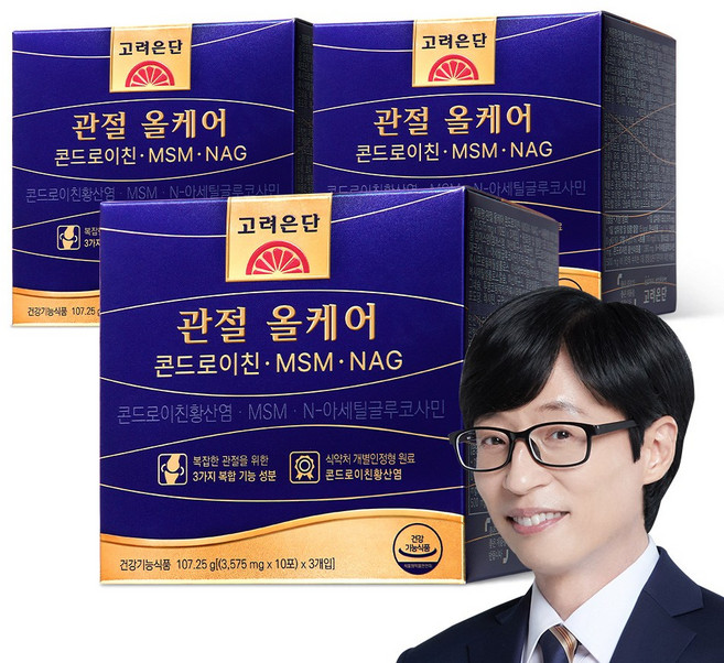 고려은단 관절 올케어 콘드로이친 MSM NAG [콘드로이친 1200mg] 30포, 107.25g, 3개