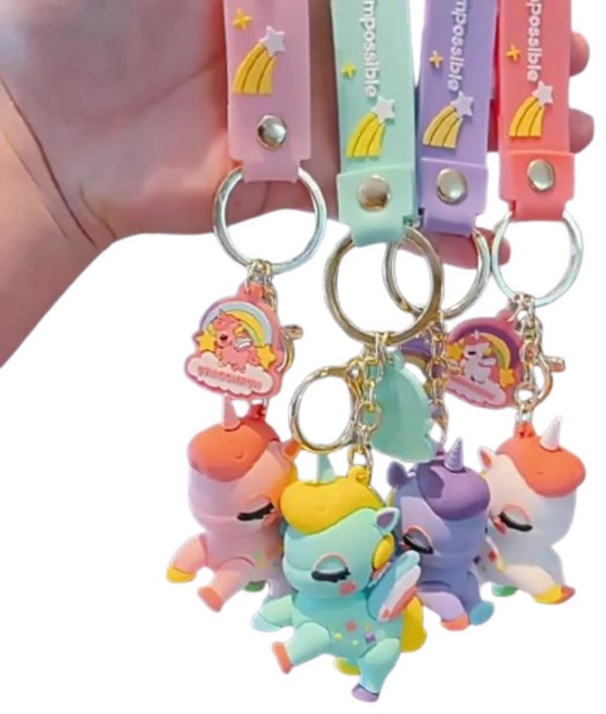 시크캣 깜찍한 유니콘 키링, 퍼플, 1개