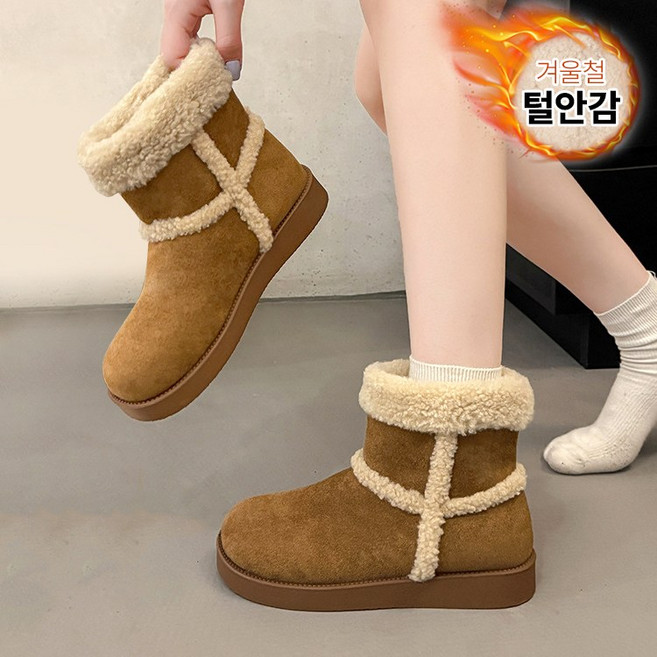 Modern Fashion 여성 발편한 털안감 부츠 빈티지 방한화 L91