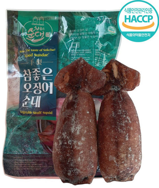 속초 속초중앙시장 원조 누룽지오징어순대 통통한 오징어순대(통) 2마리, 300g, 1개