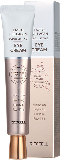 리코셀 락토 콜라겐 슈퍼 리프팅 아이크림 1개 / 주름개선 미백 기능성 보습 영양 저자극 안티에이징 빠른흡수, 40ml