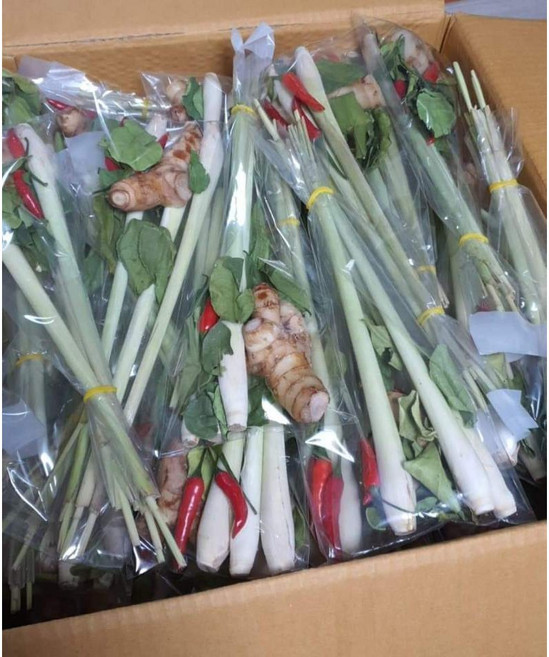 다까이 똠얌세트 (레몬그라스 /갈랑가/ 건조라임잎/ 생고추 / 4종set 100g, 1세트