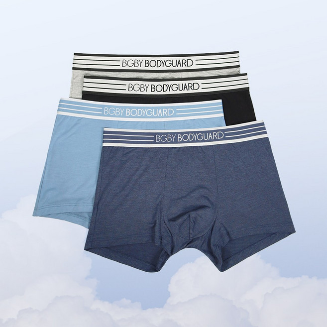 보디가드 남아 주니어 모달 플렉서블 슬릭밴드 드로즈팬티 4종 세트