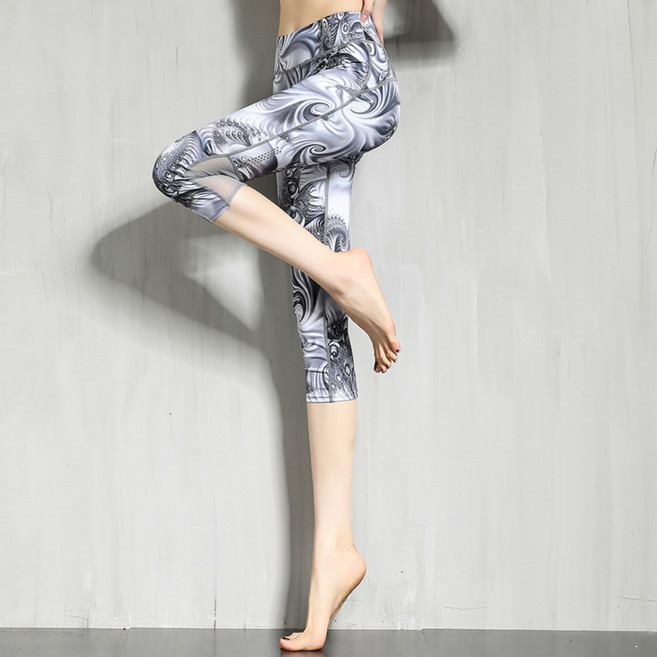 힙업레깅스 여름 몸매보정 메쉬 7부레깅스 하이웨이스트 망사