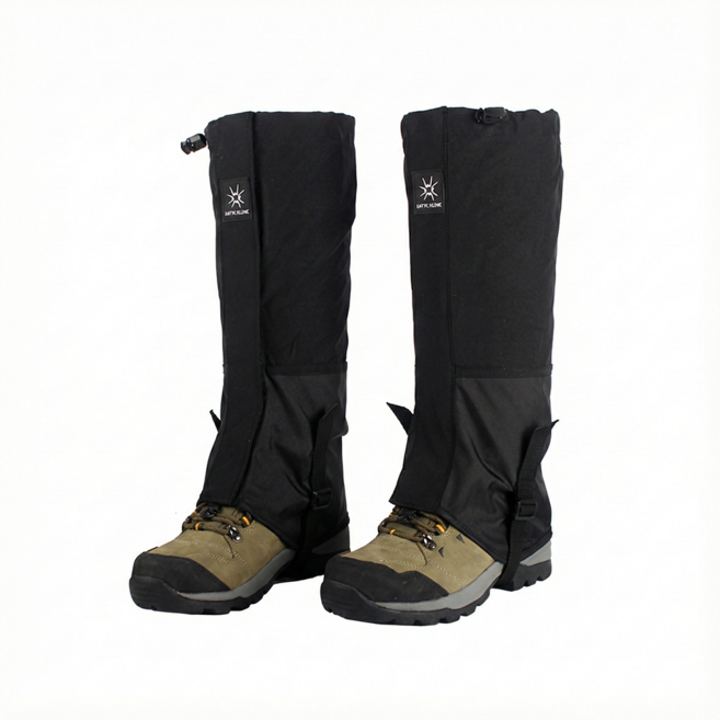 하디즌 방수 방풍 등산 롱 스패츠 양쪽착용 세트, 블랙