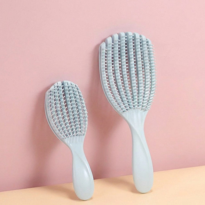 에비노 두피케어 헤어 빗 간편세척 브러쉬 대 소 세트, 1개, 스카이블루