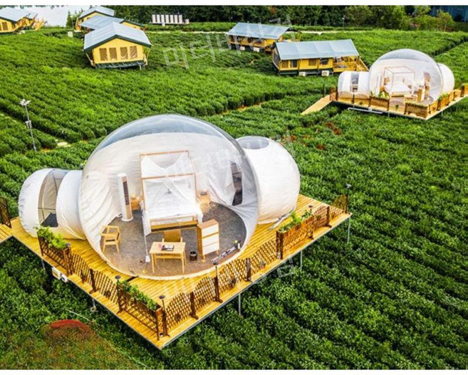 돔형에어텐트 공기주입식 원형 텐트 대형 업소용 글램핑 풍선 버블하우스, E. 4m 버블하우스 + 출입 + 화장실