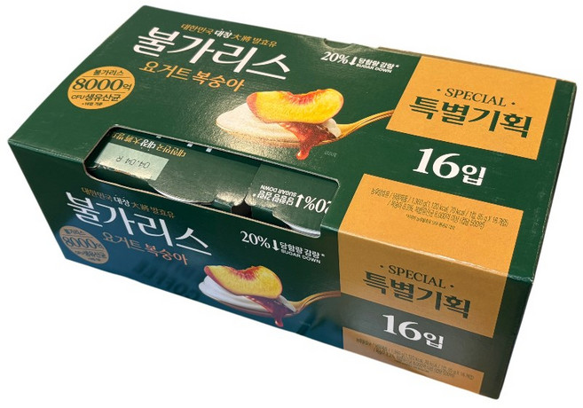 남양 떠먹는 불가리스 복숭아 85g 16팩, 16개