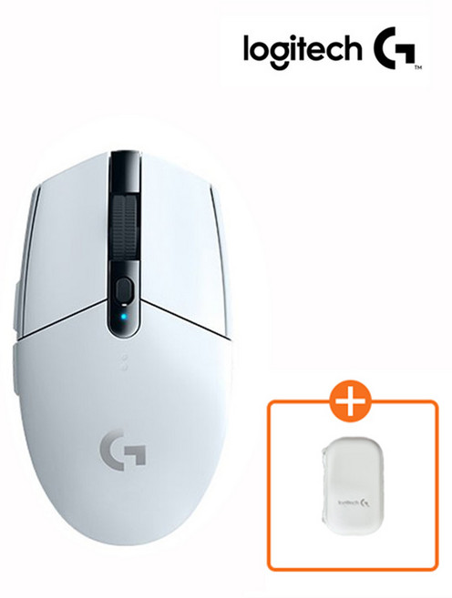 로지텍코리아 (정품) G304 LIGHTSPEED 무선 게이밍 마우스+마우스파우치, 화이트, G304 +화이트 파우치