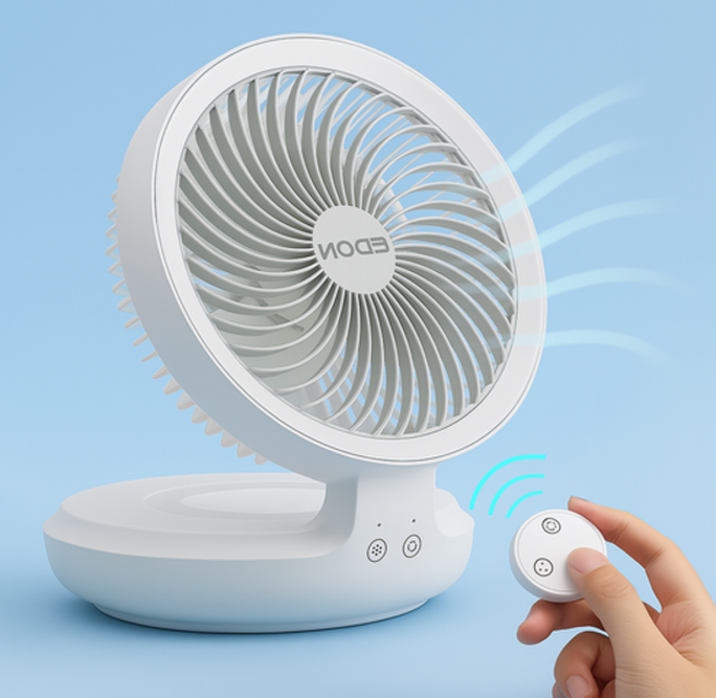 샤오미 EDON 벽걸이 미니 선풍기 무선 화장실 욕실 선풍기 무소음 무타공, 화이트 충전 모델 + 리모콘  플러그인 및 충전 가능