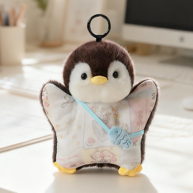 動物玩偶掛飾, 豆袋 - 企鵝, 1個, 15cm
