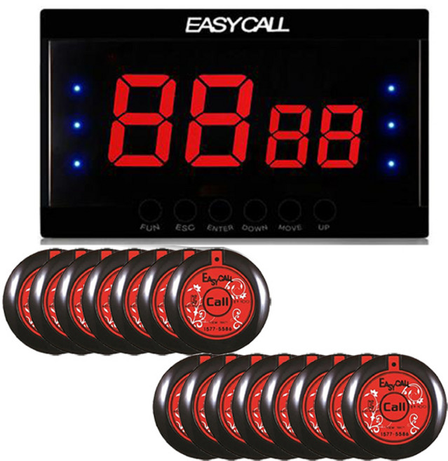 EY100 레드 15개 + EY2002 2구 이지콜 호출벨 수신기 모니터, 1개