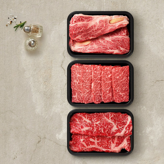 [투뿔한소] 1++한우 구이한판 (등심 300g+특수 300g+채끝 200g), 1개