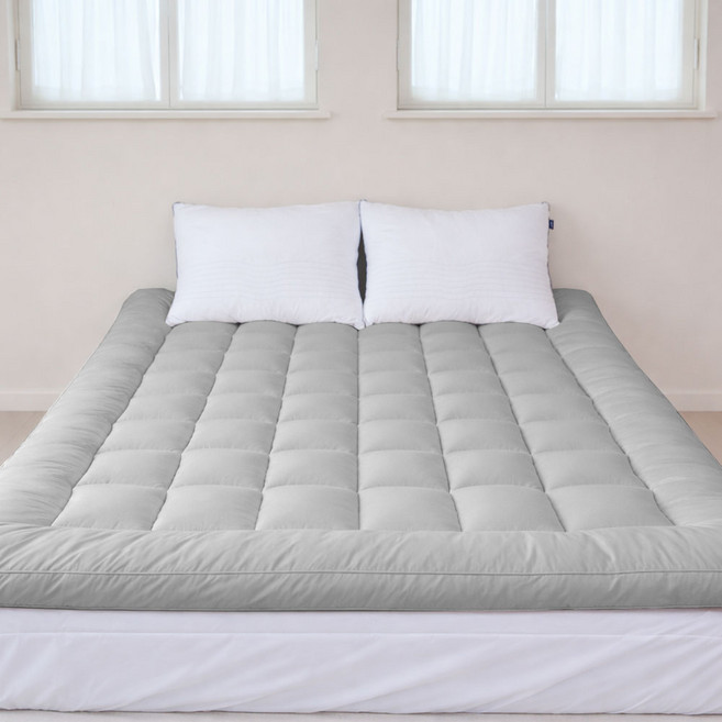 [세탁망 증정] 누잠 토퍼 매트리스_ 슈퍼싱글/퀸 단품, 그레이(회색)