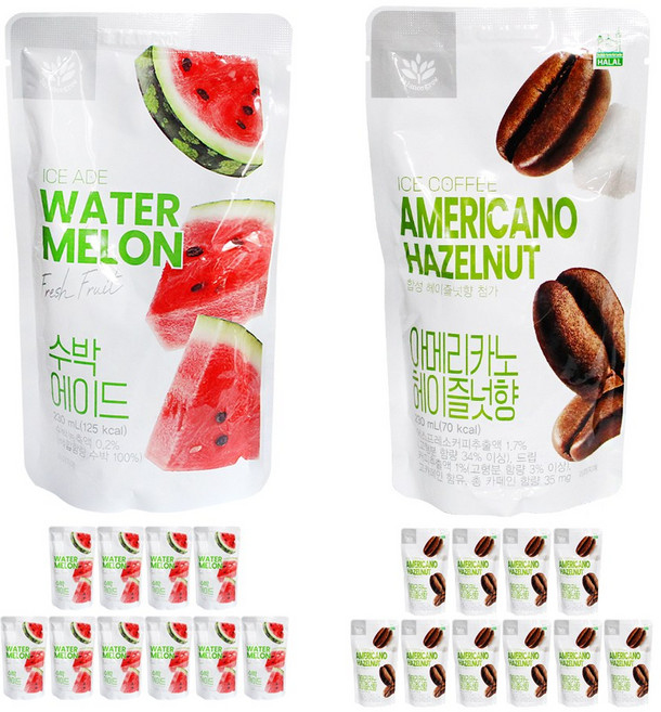 밸런스그로우 수박에이드 230ml 10팩 +아메리카노 헤이즐넛향 230ml 10팩