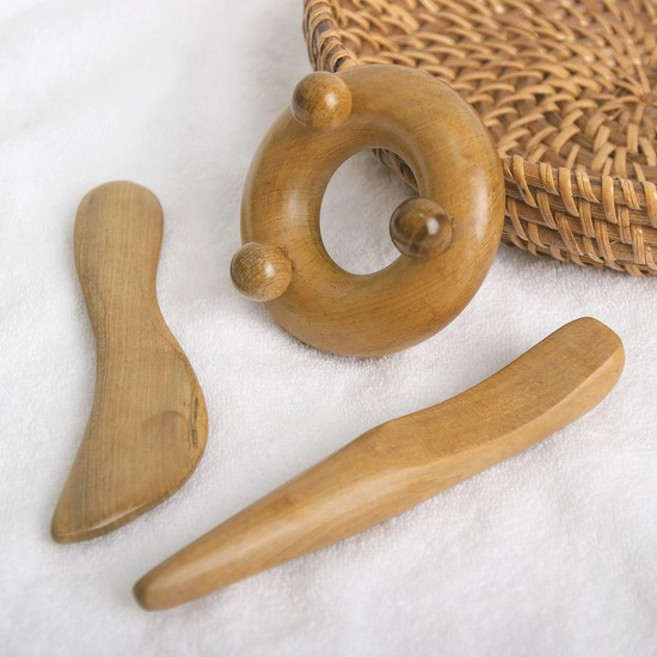 원목 S자 주걱 도넛 괄사 마사지도구 지압기, 02_원목 주걱괄사, 1개