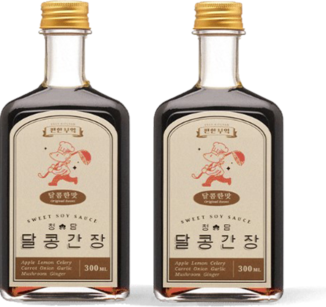국산 수제 저염 명품 맛간장 청담 달콩간장 300ml 2개