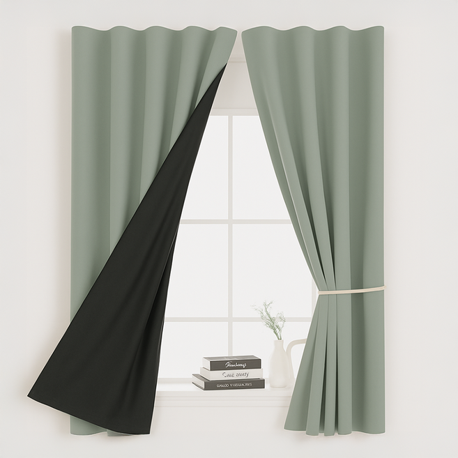 히즈엔 완전 빛차단 무타공 초스피드 붙이는 암막커튼