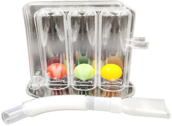 3 볼 요가 심호흡 운동가 폐 호흡 훈련 도구 인센티브 폐활량계 폐활량 측정 호흡 측정 시스템, 로즈 레드, 로즈 레드, 하나