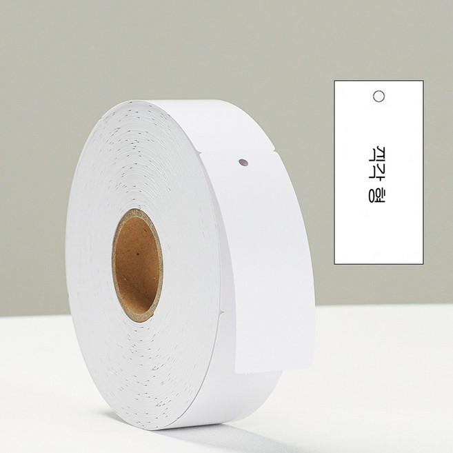 의류 포장 무지 롤 라벨 행택, 직각 형 화이트 1롤 500장, 1개