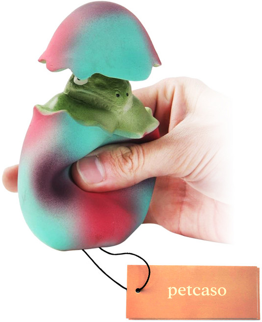 펫카소 강아지 삑삑이 움직이는 장난감 라텍스공 공룡알, 1개