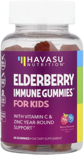 몸관리하세요 겨울입니다 Havasu Nutrition 어린이용 엘더베리 구미젤리 60개 특별관리진행, HavasuNutrition어린이용엘더베리구미젤리60개 - 쿠팡