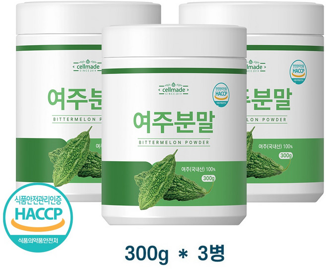 여주 분말 가루 100% 국내산 식약처 HACCP 인증 여주분말, 3개, 300g