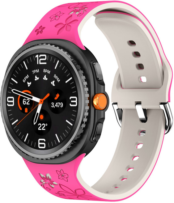 갤럭시워치8 호환 40/44/46mm 투톤 조각 무늬 스트랩, 핫핑크/스타라이트