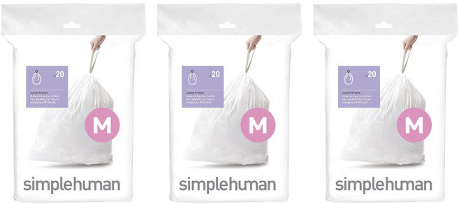 심플휴먼 코드 M 쓰레기 봉투 45L 20개입 3개